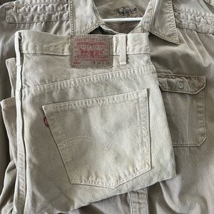 Vintage LEVI’S jeans LEVI’S Distressed Denim shirt.